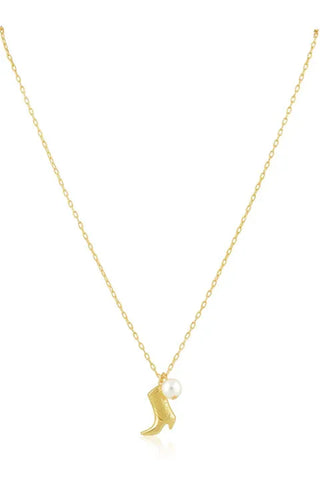 Boot and Pearl Necklace