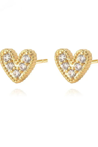 Nia Pave Heart Studs