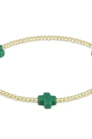 eNewton Signature Cross Small Gold Bracelet