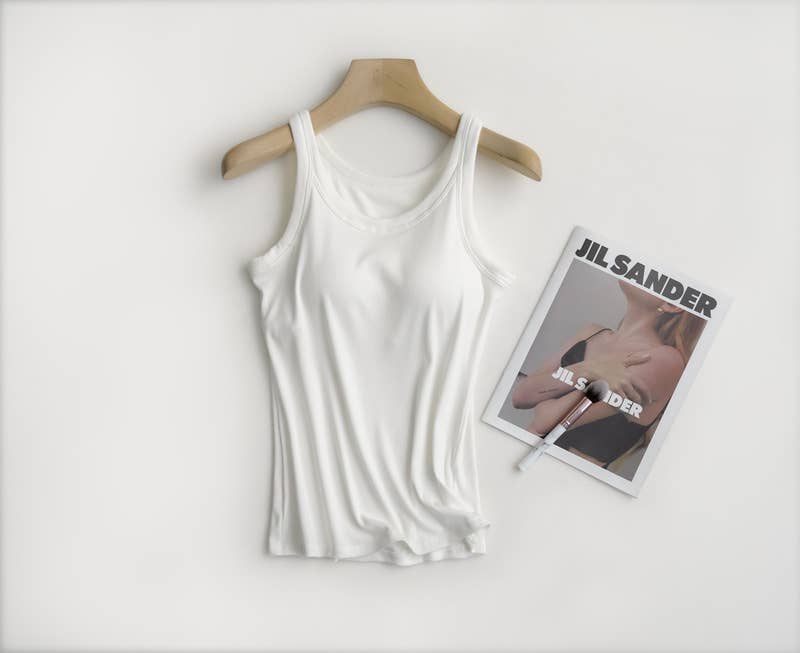 Sutton Rib Tank - White