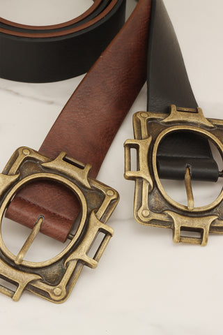 Vintage Brass Buckle Belt