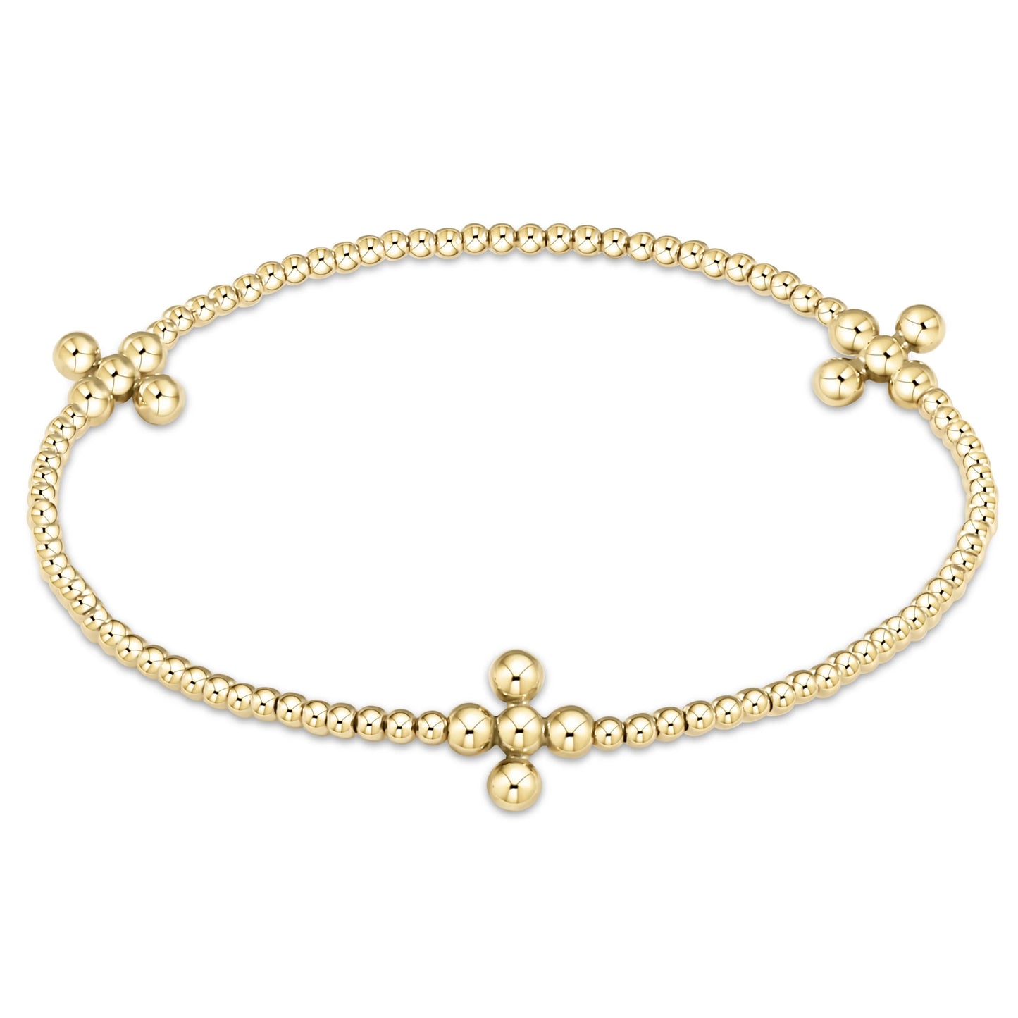 E Newton Signature Cross Gold Pattern Bracelet