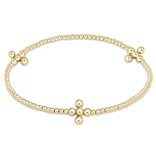 E Newton Signature Cross Gold Pattern Bracelet