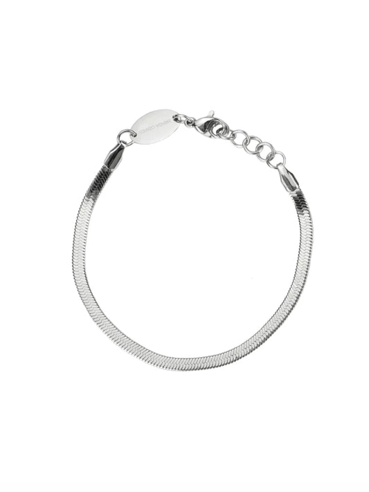 Silver Dainty Herringbone Bracelet