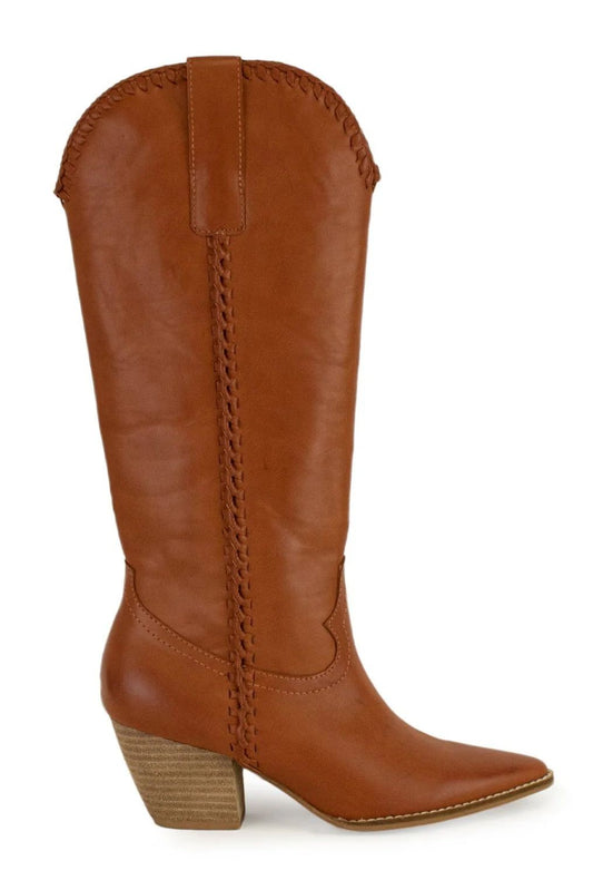 Tall Cowboy Boots in Camel