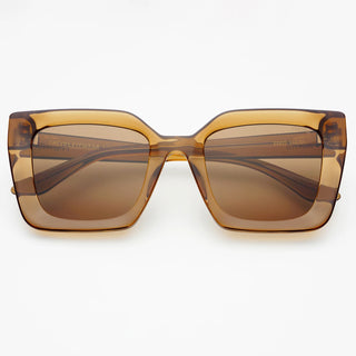 Coco Acetate Unisex Rectangular Sunglasses- Milky Tortoise