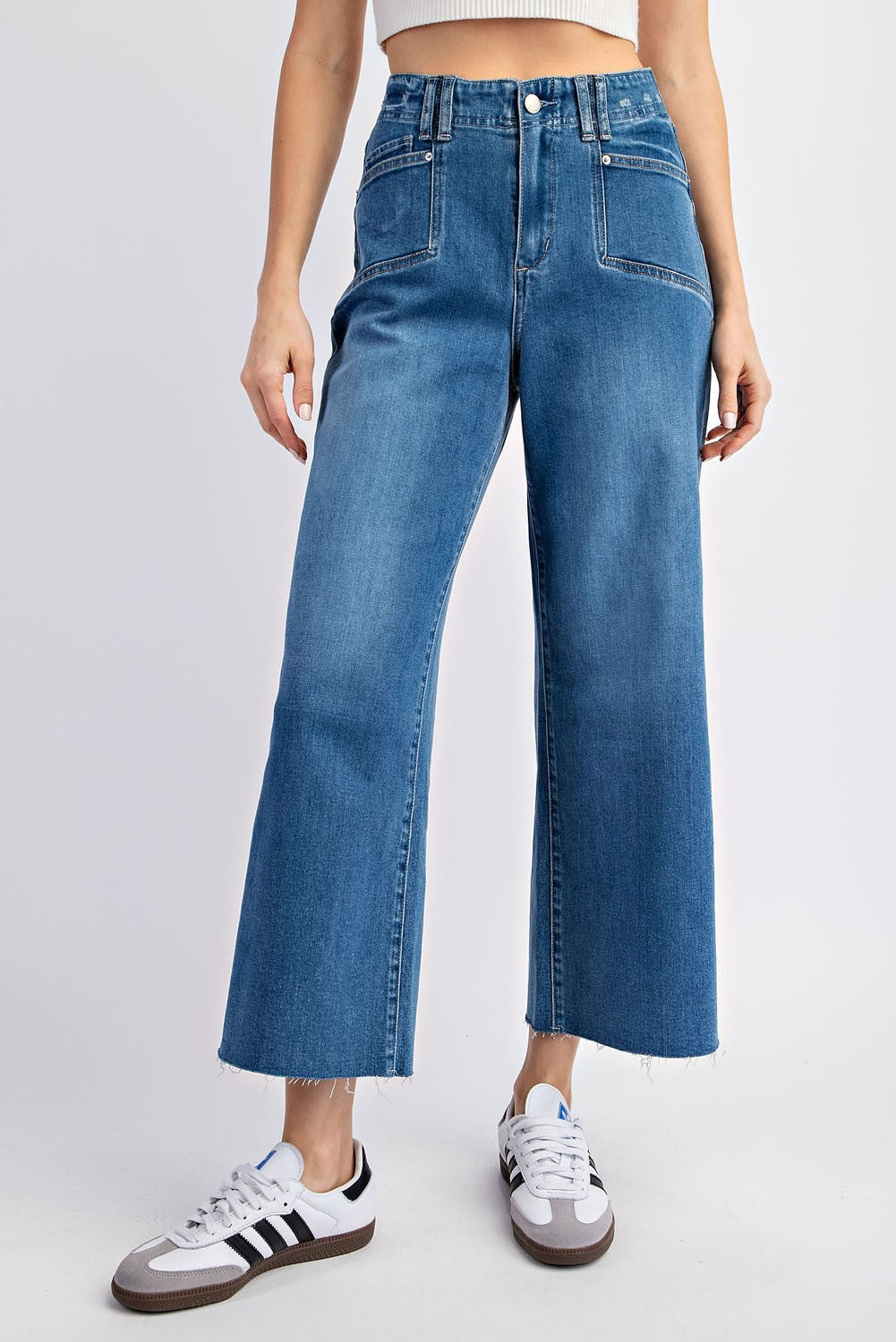 Cropped Denim Straight Leg