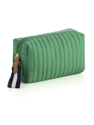Ezra Small Boxy Cosmetic Pouch- Green