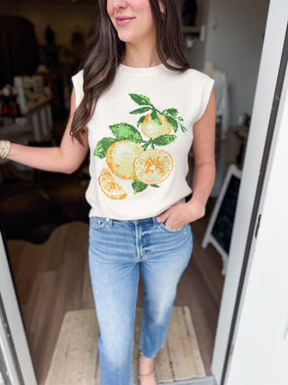 Lemon Intarsia Sweater