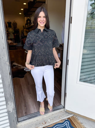 Midnight Flowers Top