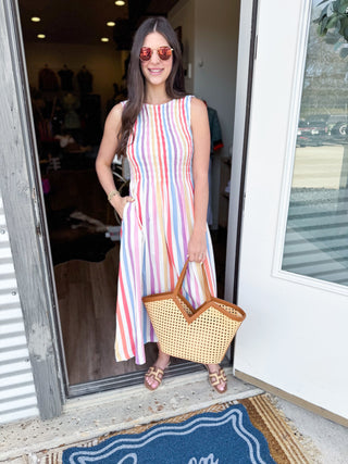 Pastel Rainbow Midi Dress