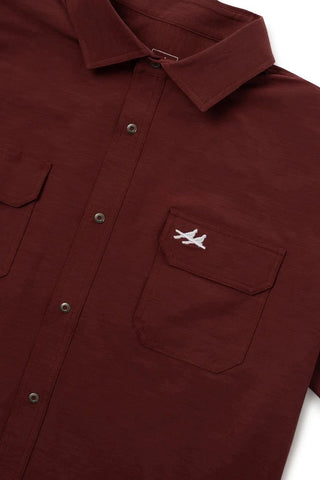Rio SS Button Up Maroon