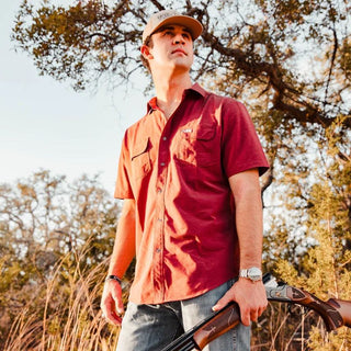 Rio SS Button Up Maroon