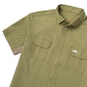 Rio SS Button Up Olive Green