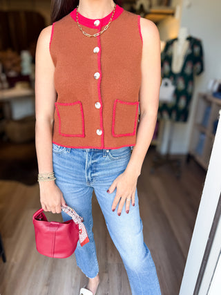 Chase Sweater Vest - Brown