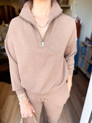 Hawley Half Zip - Golden Bronze Marl