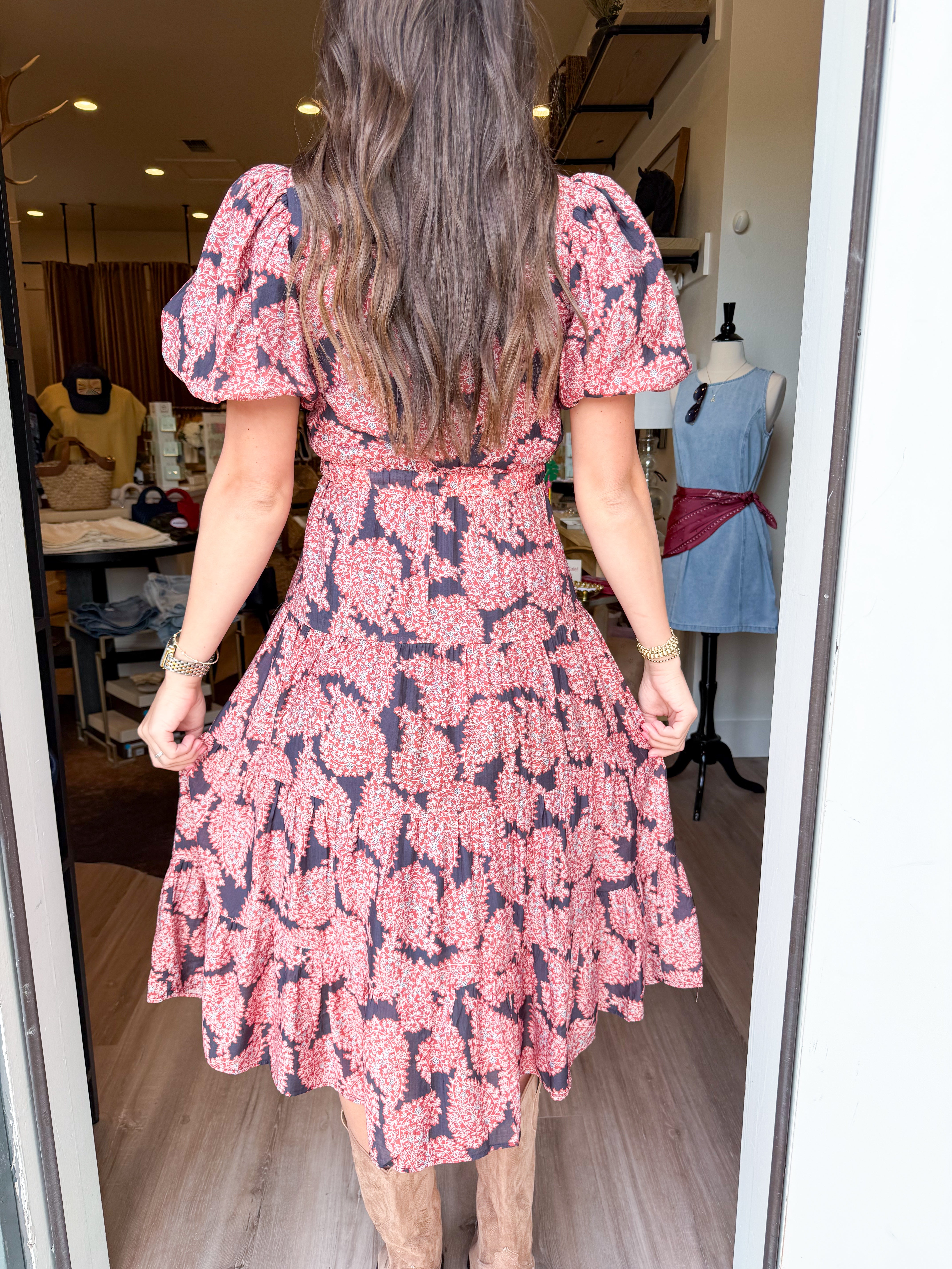 Autumn Bloom Midi Dress
