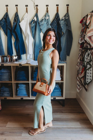 Ribbed Midi Tank Dress