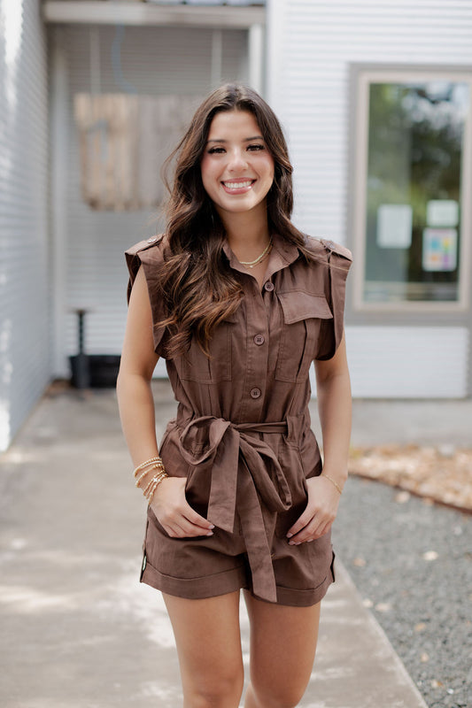 Romper Brown Linen