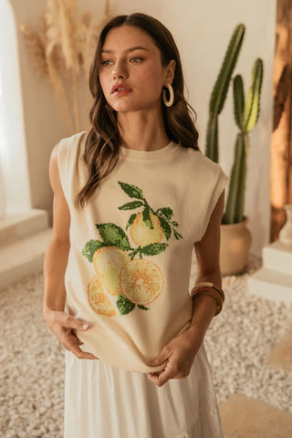 Lemon Intarsia Sweater