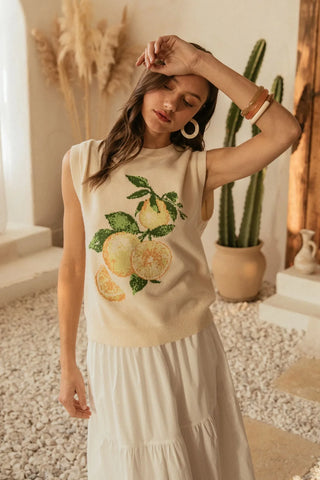 Lemon Intarsia Sweater