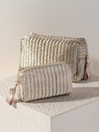 Logan Small boxy Cosmetic Pouch - Gold