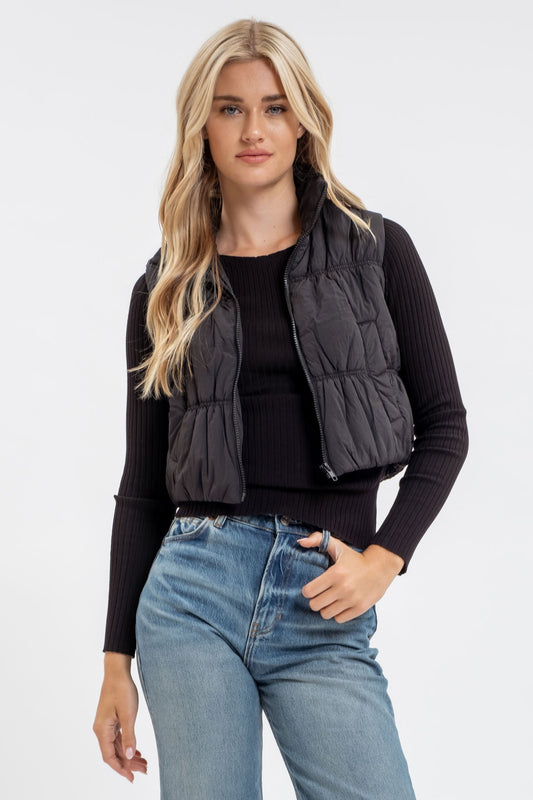 Cropped Puffer Vest