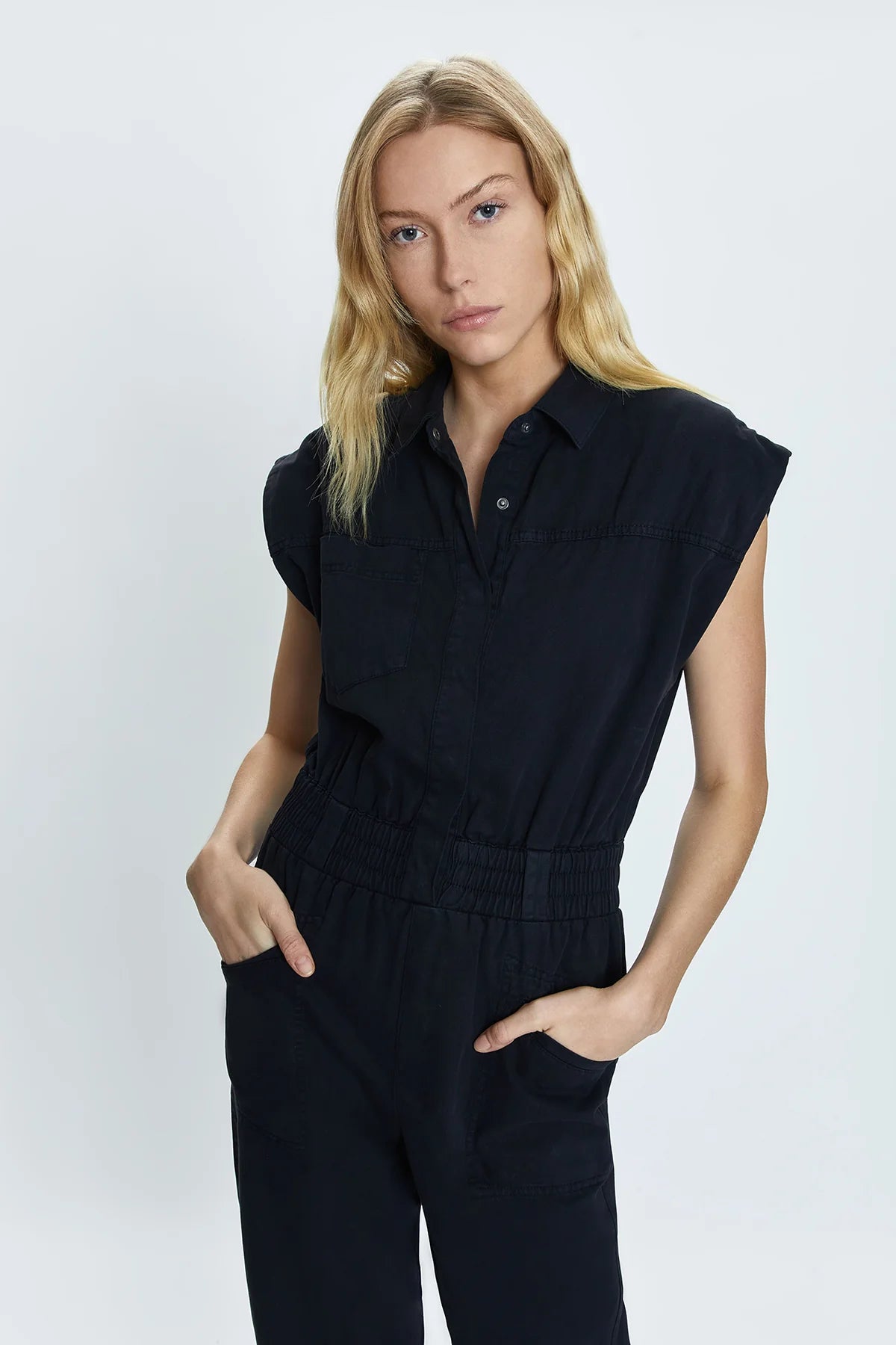 Rosie Cinched Waist Jumpsuit- Fade to Black