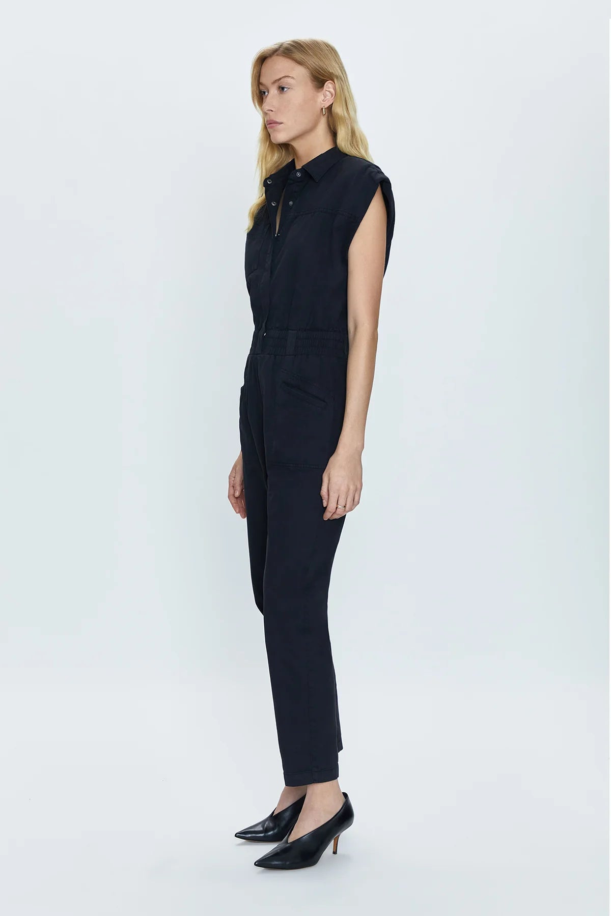 Rosie Cinched Waist Jumpsuit- Fade to Black