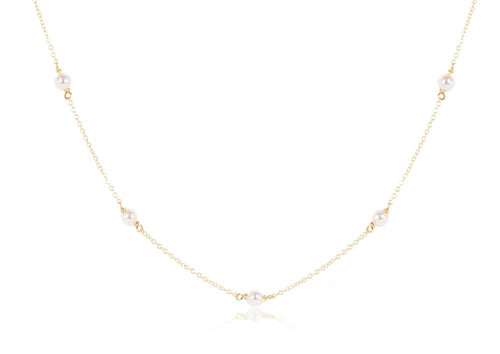 eNewton 15" Choker Simplicity Chain Gold - 4MM Pearl