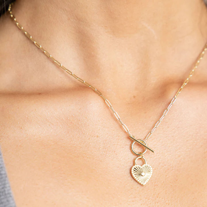 Heart Locked Toggle Necklace