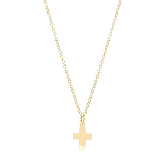 E Newton Signature Cross Charm Necklace Gold