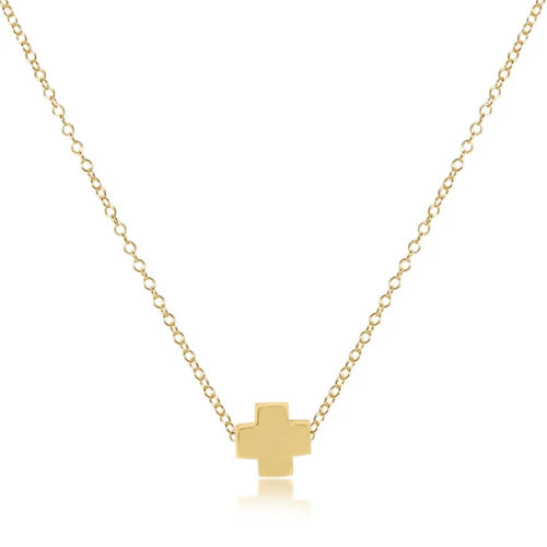 E Newton 16" Signature Cross Necklace Gold