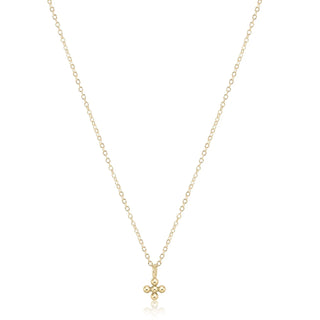 enewton 16" Necklace Gold- Classic Beaded Signature Cross Small Charm