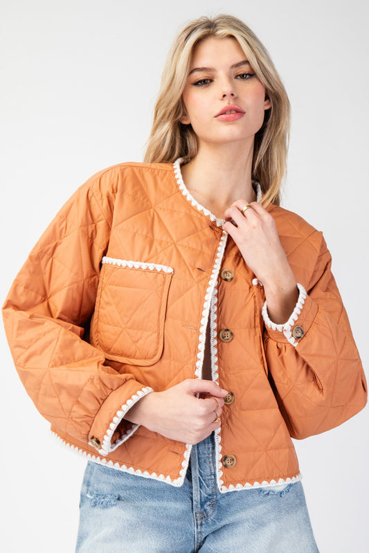 Quilted Jacket in Terracotta