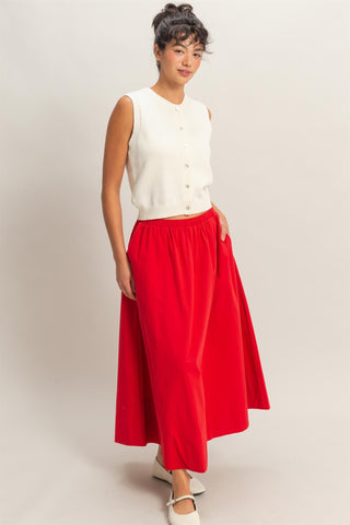 Whipped Cream Sleeveless Knit Button Vest