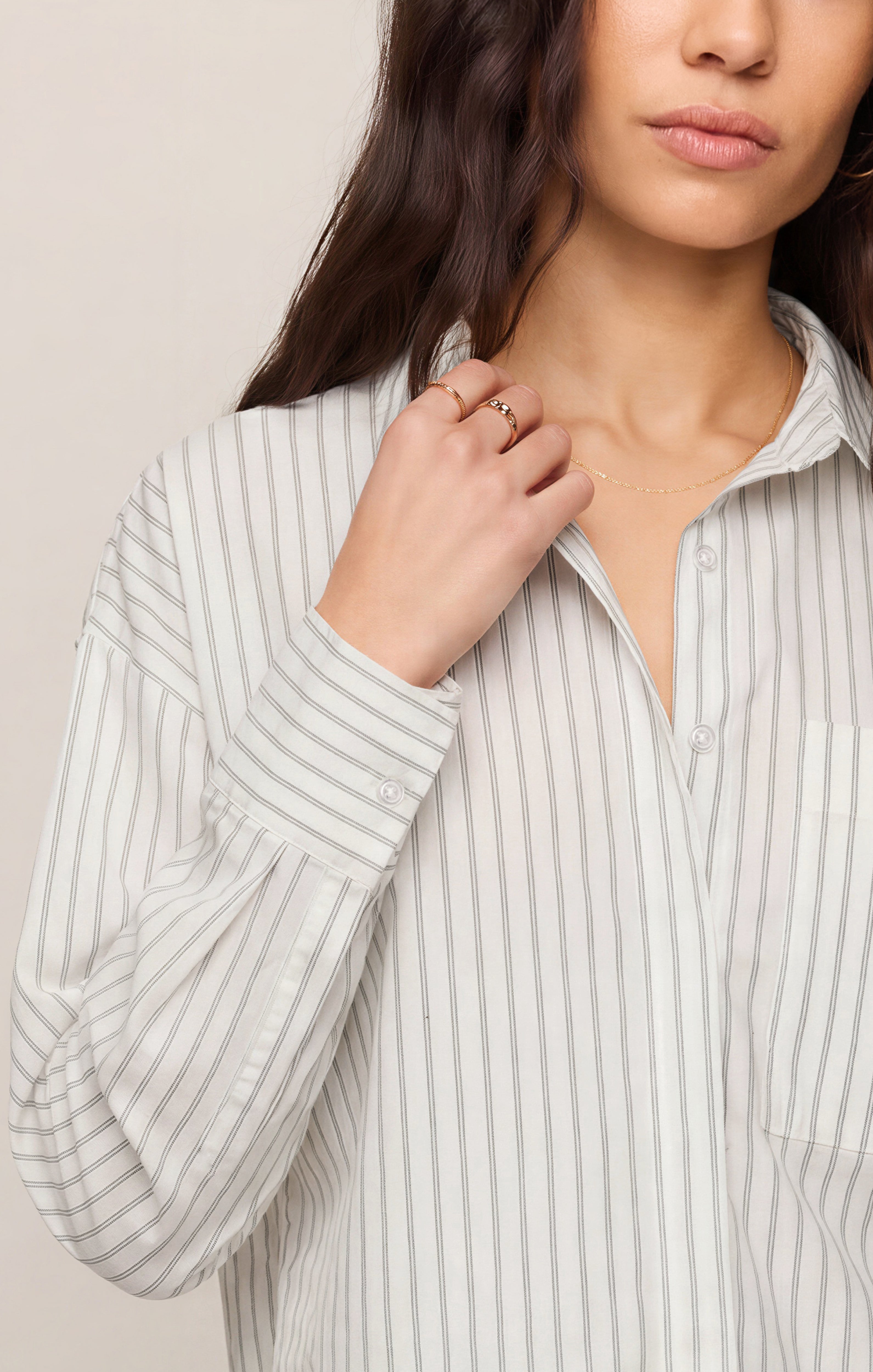 Favorite Striped Button Up detail