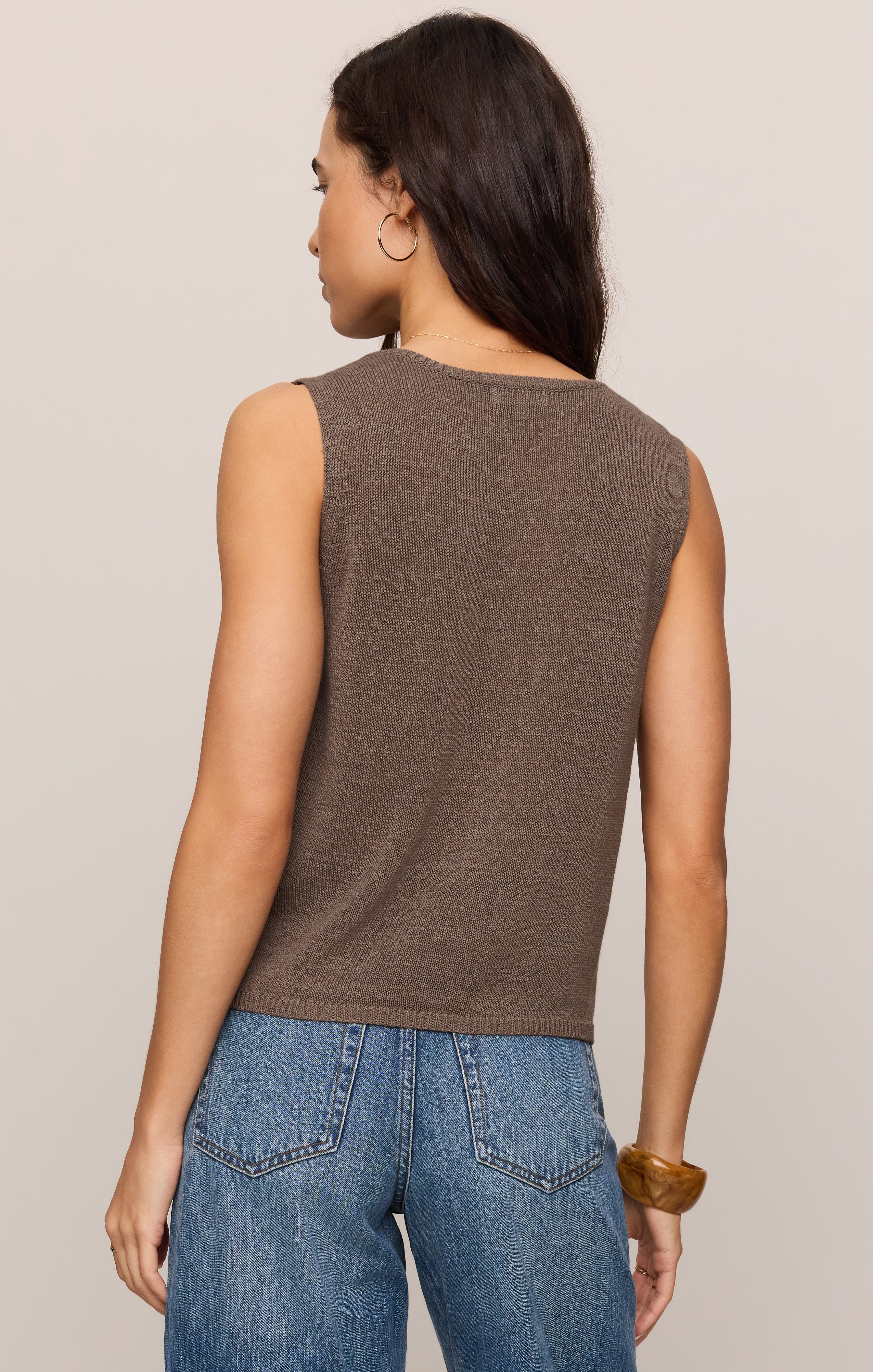 Syd Linen Knit Tank Vest back