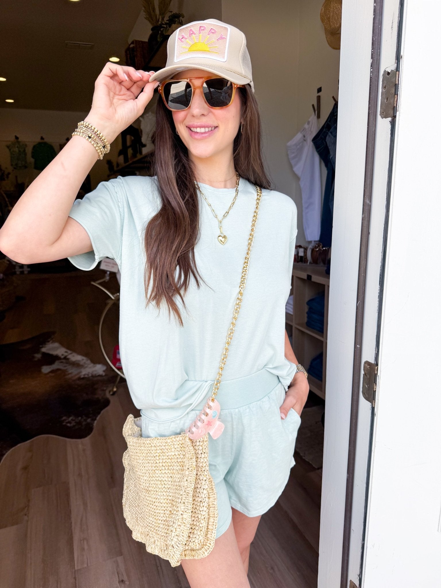 Alex Jersey Tee- Cloud Blue - Elk + Elm