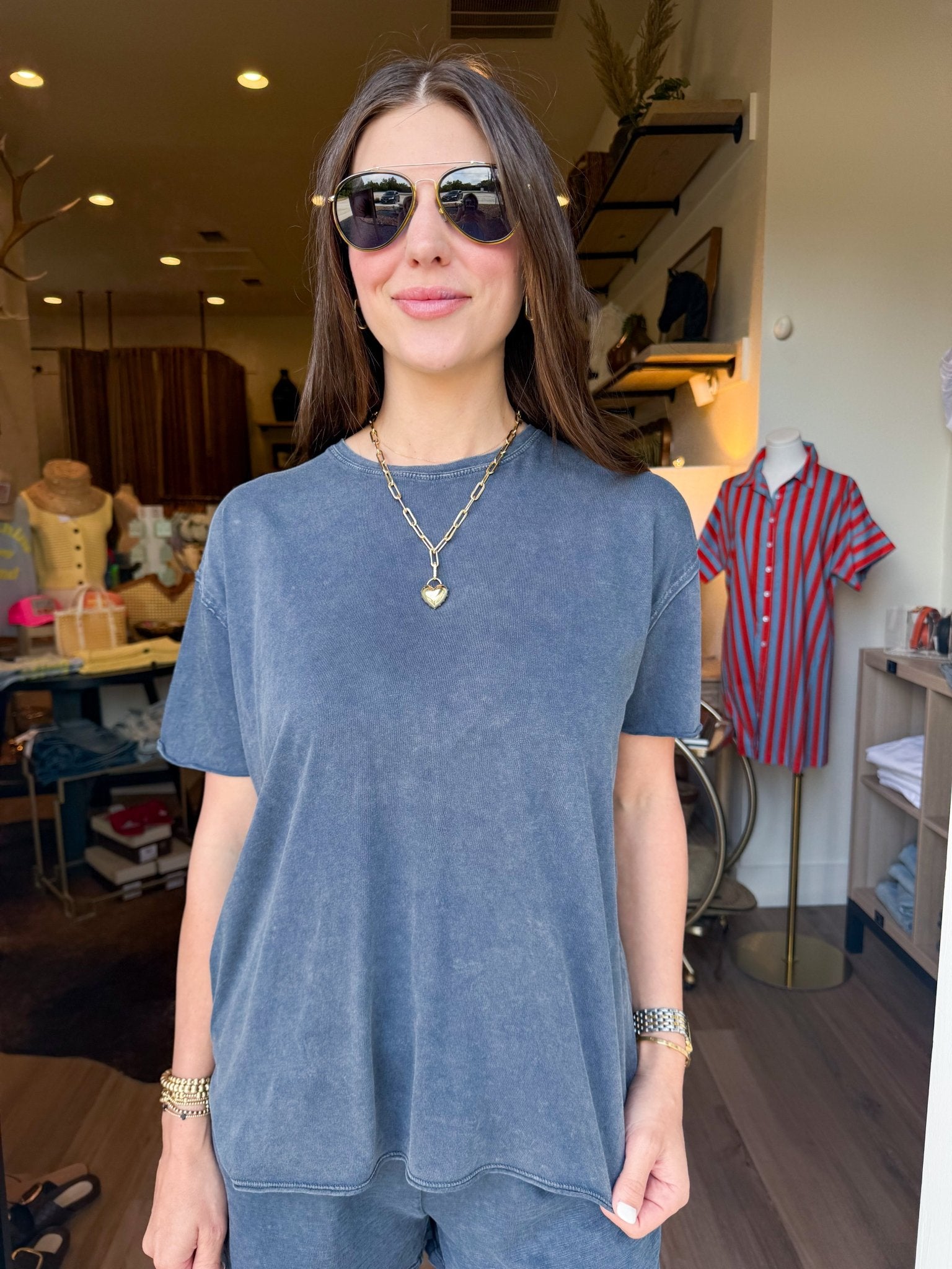 Alex Jersey Tee - Navy - Elk + Elm