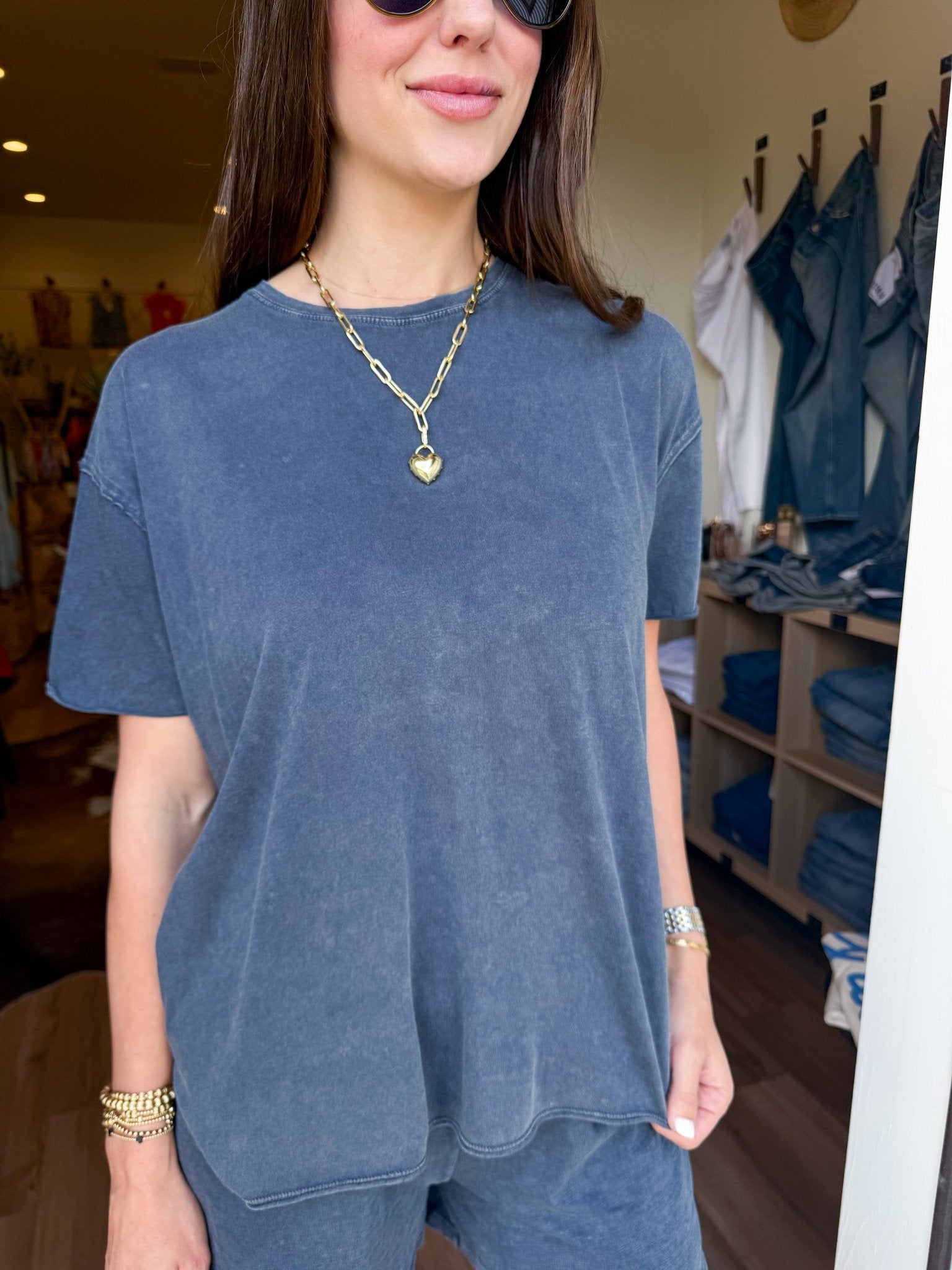 Alex Jersey Tee - Navy - Elk + Elm
