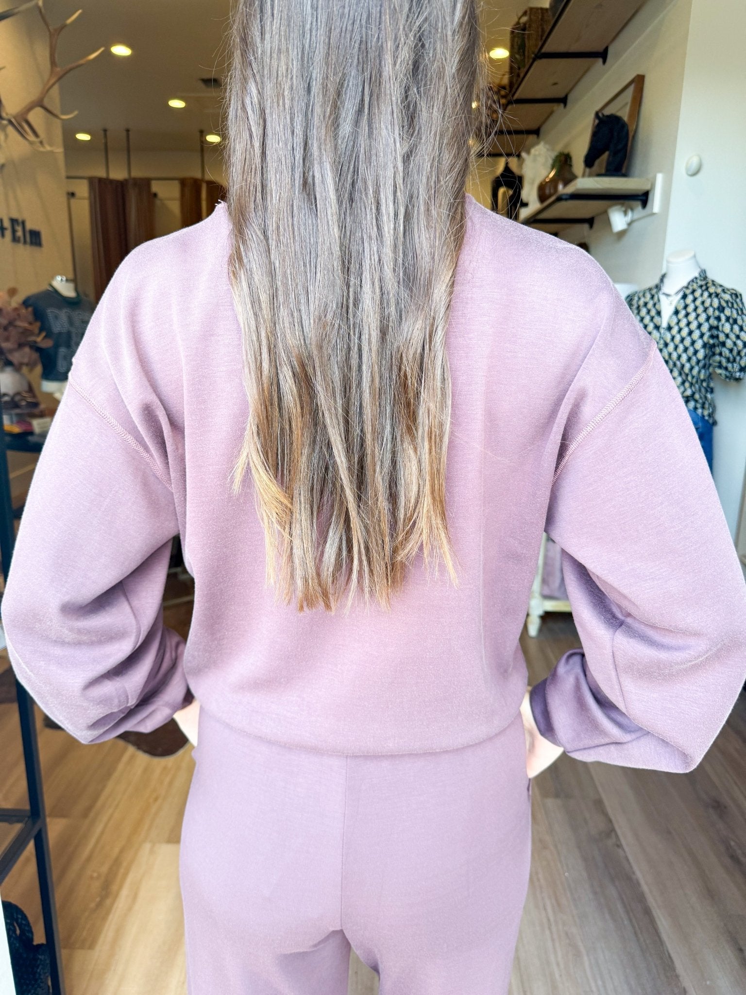 All Day Crew Sweatshirt - Plum - Elk + Elm
