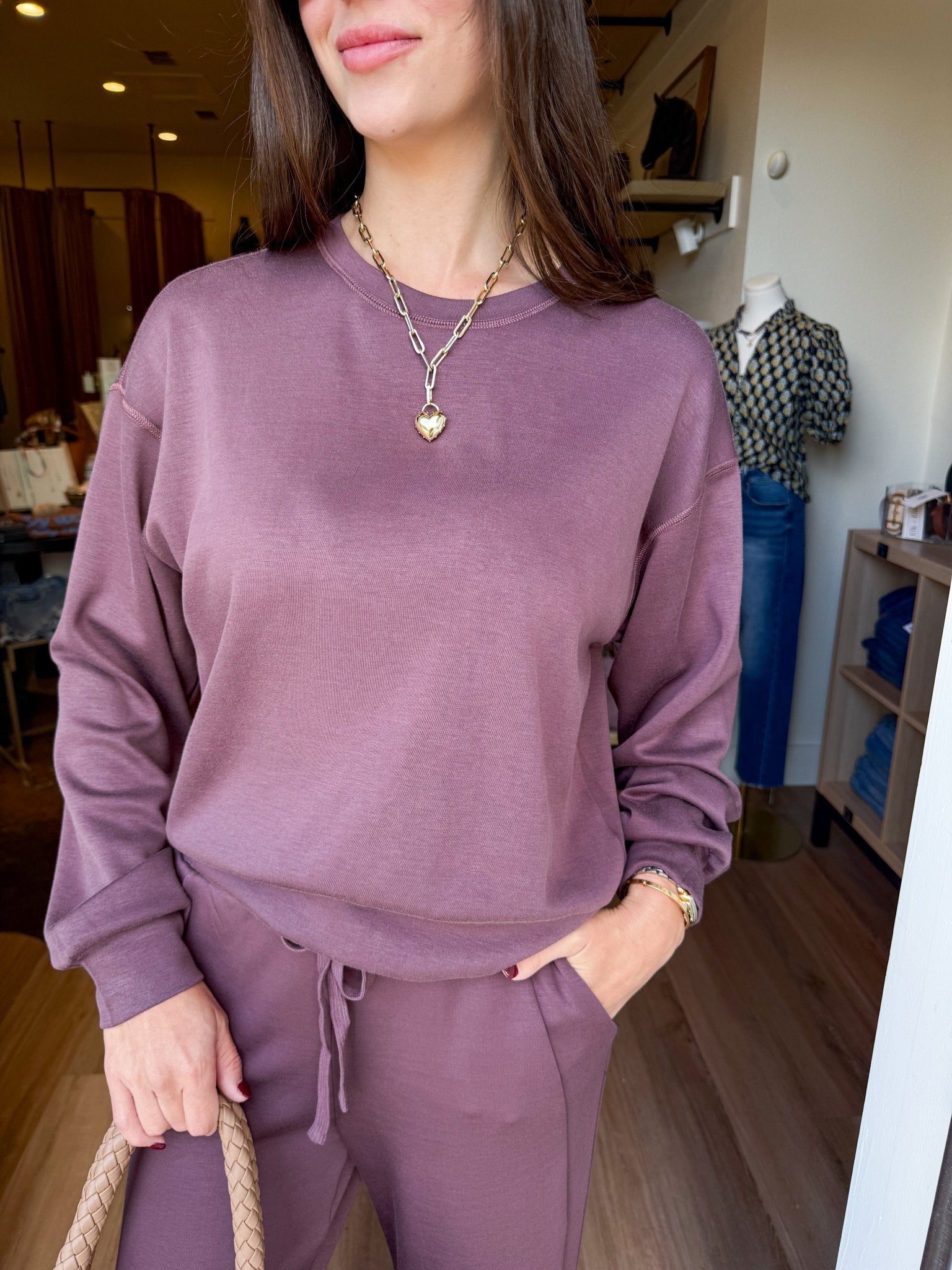 All Day Crew Sweatshirt - Plum - Elk + Elm