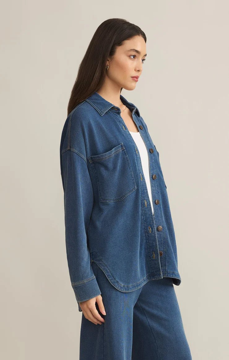 All Day Knit Denim Jacket - Indigo - Elk + Elm