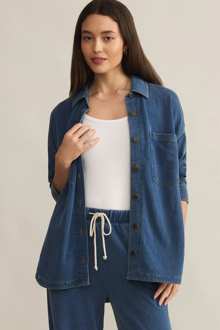 All Day Knit Denim Jacket - Indigo - Elk + Elm