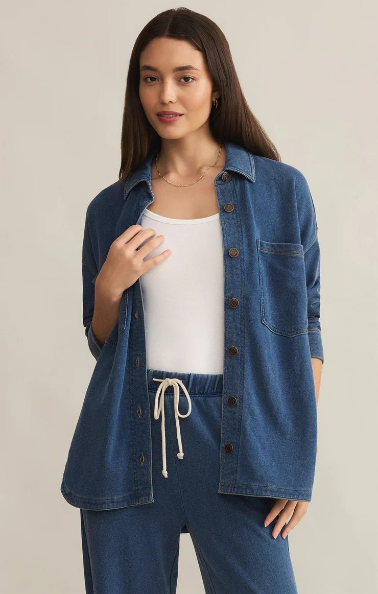 All Day Knit Denim Jacket - Indigo - Elk + Elm