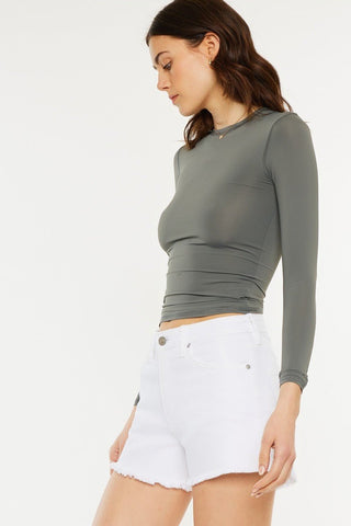 Alya High Rise Mom Shorts - White - Elk + Elm