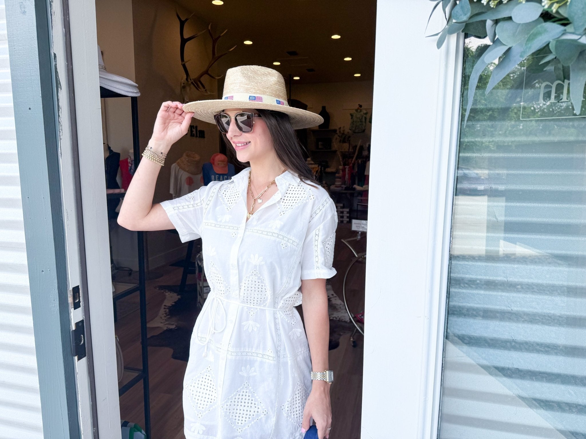 Annabelle Eyelet Dress - Elk + Elm