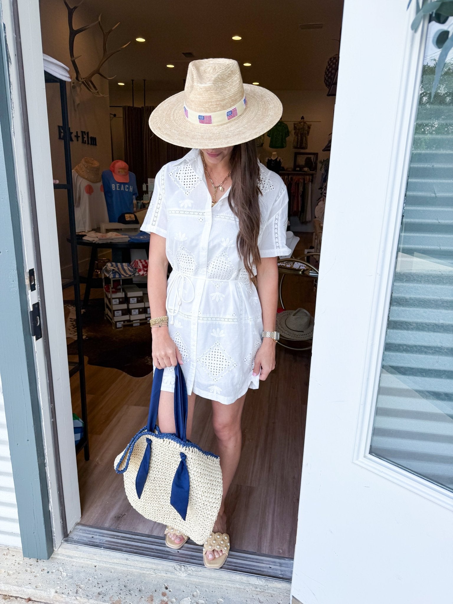 Annabelle Eyelet Dress - Elk + Elm