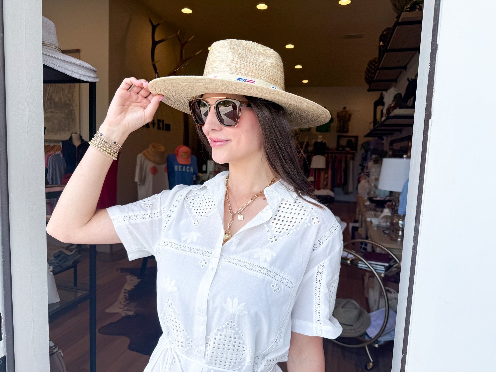Annabelle Eyelet Dress - Elk + Elm